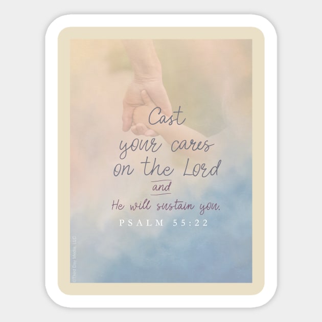 Cast your cares on the Lord - Christian Design Sticker by Third Day Media, LLC.